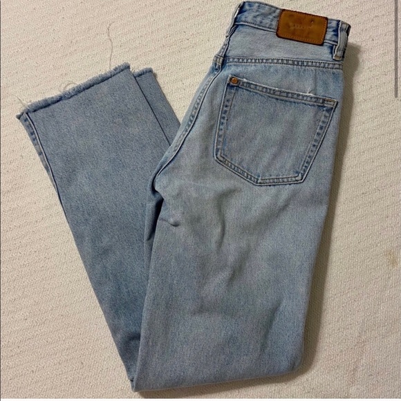 High Waisted Mom Jeans - Button Fly + Wide Leg - Picture 1 of 2